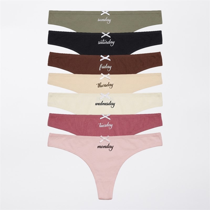 Wednesday's Girl Wednesdays Girl Womens Seven Pack Days Of The Week Knicker Set Multi