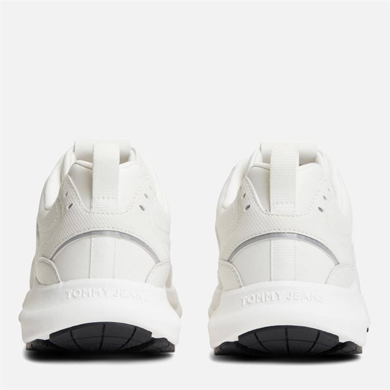 Mens Leather Runner Trainers Ecru - Image 4
