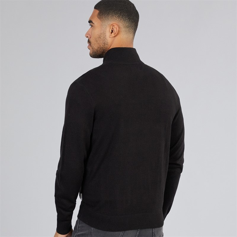 Mens Archie Half Zip Jumper Black - Image 2