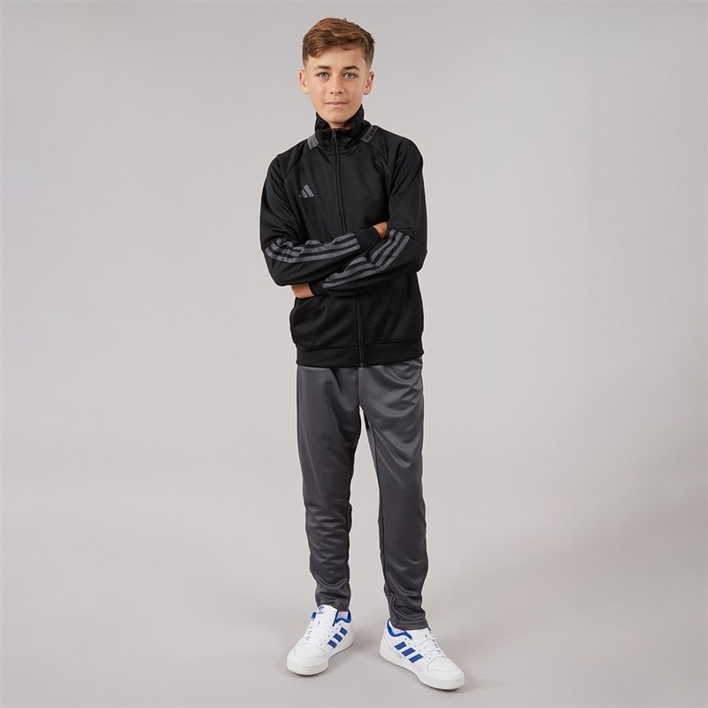 Junior Boys Sereno Tracksuit Black/Grey Six - Image 4
