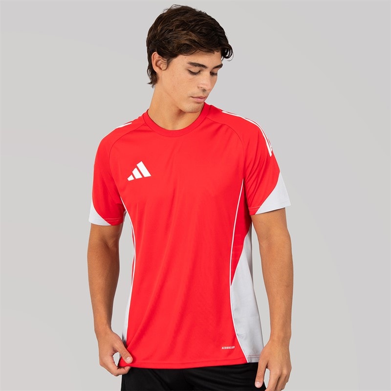 adidas Mens Tiro 24 Competition T-Shirt Pure Ruby/Team Green