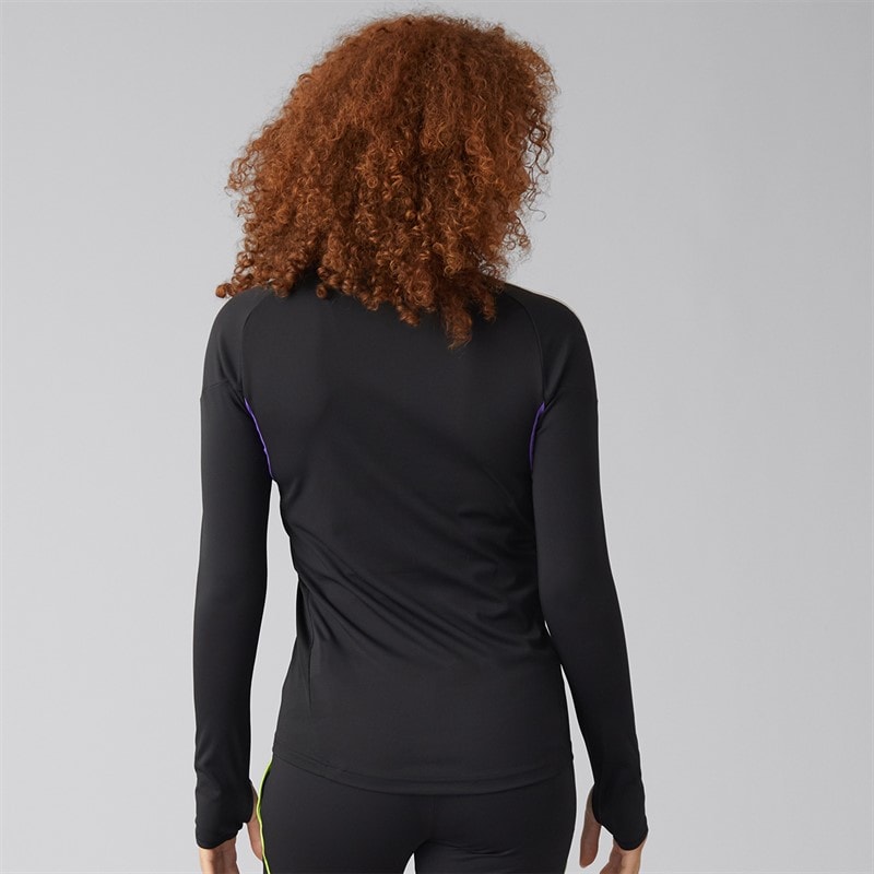 Womens Tiro 25 Competition 1/4 Zip Track Top Black/Purple Rush - Image 2
