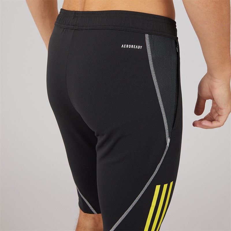 Mens Tiro 23 Competition Training Half Length Leggings Black/Impact Yellow - Image 5