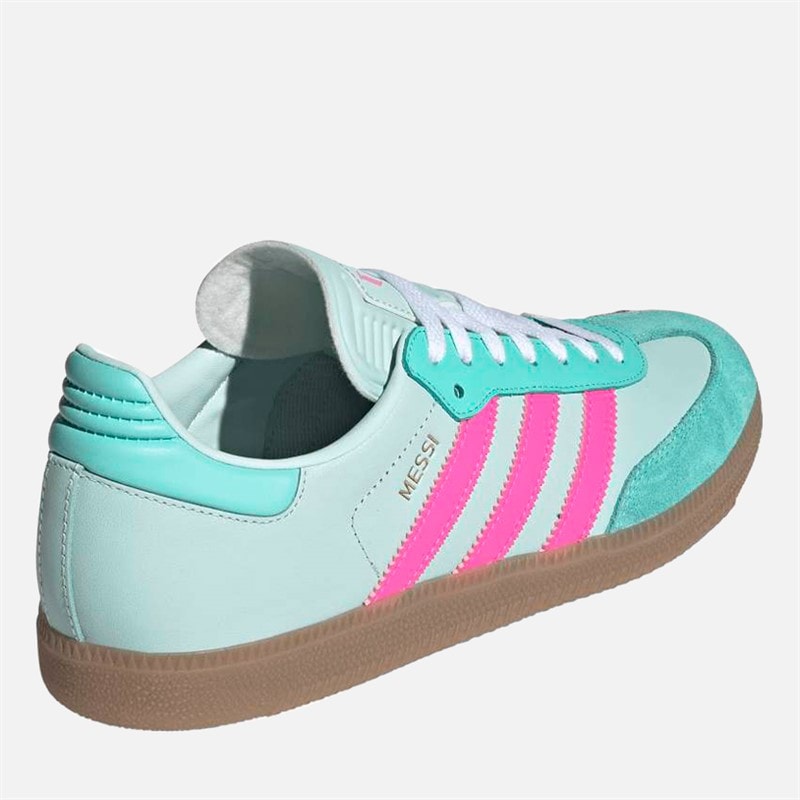 Mens Samba Messi Trainers Halo Mint/Lucid Pink/Gum - Image 3