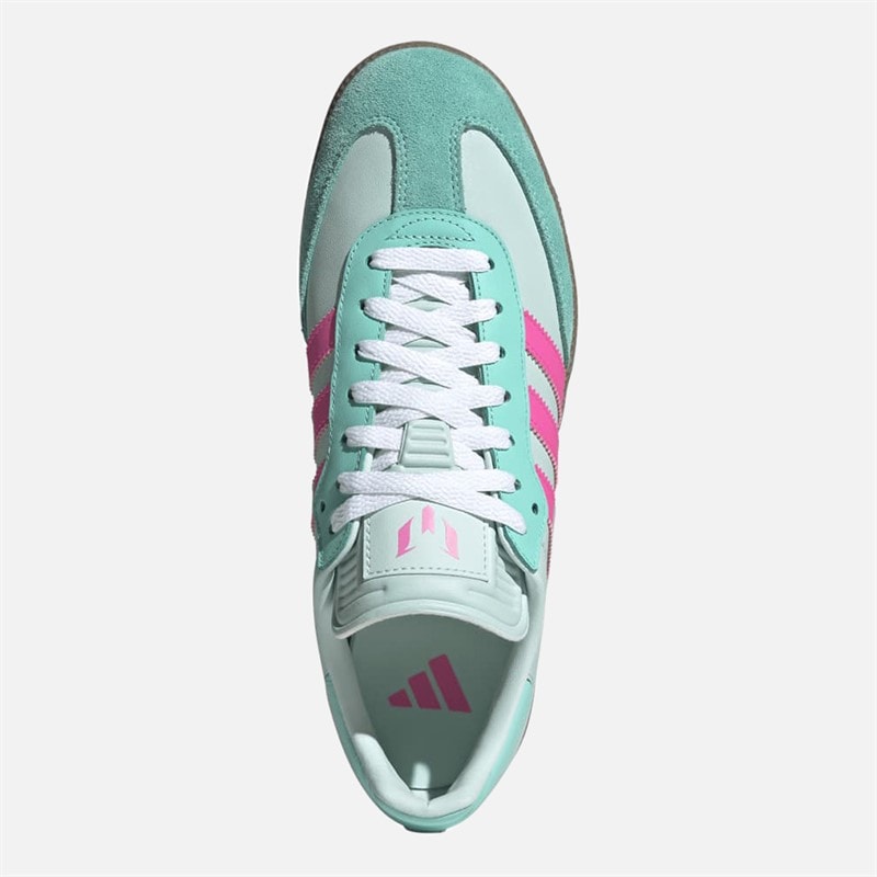 Mens Samba Messi Trainers Halo Mint/Lucid Pink/Gum - Image 4