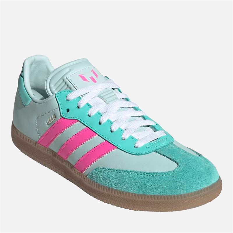 Mens Samba Messi Trainers Halo Mint/Lucid Pink/Gum - Image 5