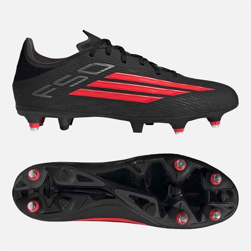 Mens F50 League Black Pack SG Soft Ground Football Boots Core Black/Lucid Red/Core Black - Image 2