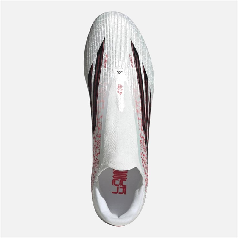 Mens F50 League Lamine Yamal Laceless FG/MG Firm/Multi Ground Football Boots Cloud White/Core Black/Lucid Red - Image 4