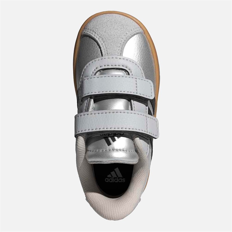 Infant VL Court 3.0 Velcro Trainers Silver Metallic/Core Black/Light Solid Grey - Image 4
