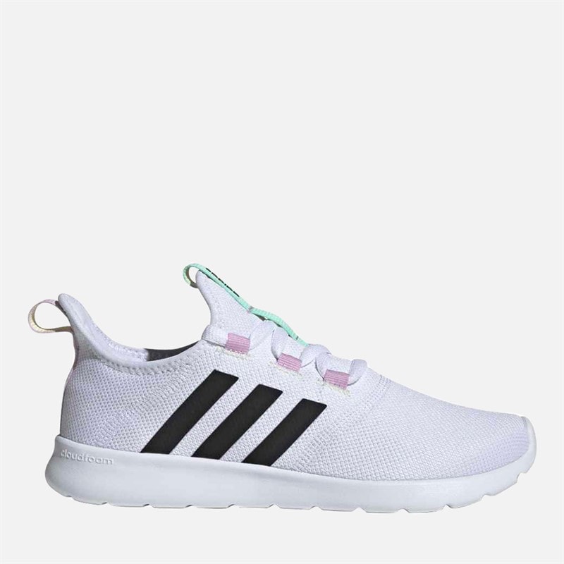 adidas Womens Cloudfoam Pure 2.0 Trainers Cloud White/Core Black/Pulse Mint