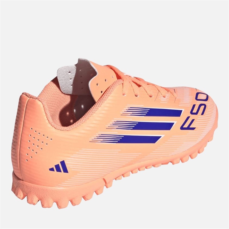 Kids F50 Club Coral Blaze Pack TF Astro Football Boots Beam Orange/Lucid Blue/Cloud White - Image 3