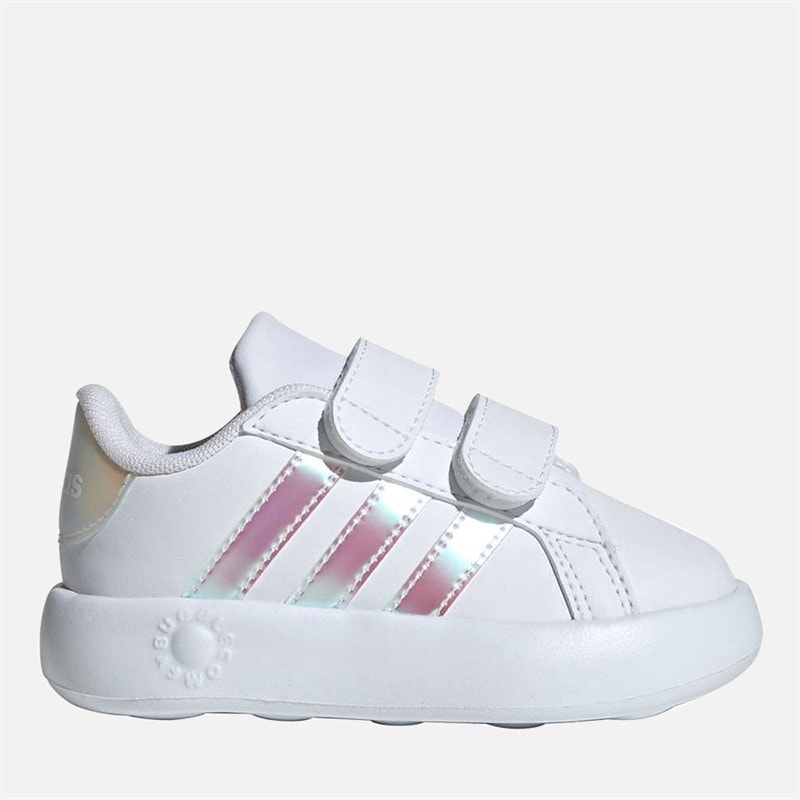 adidas Infant Grand Court 2. Trainers Cloud White/Iridescent/Grey Two