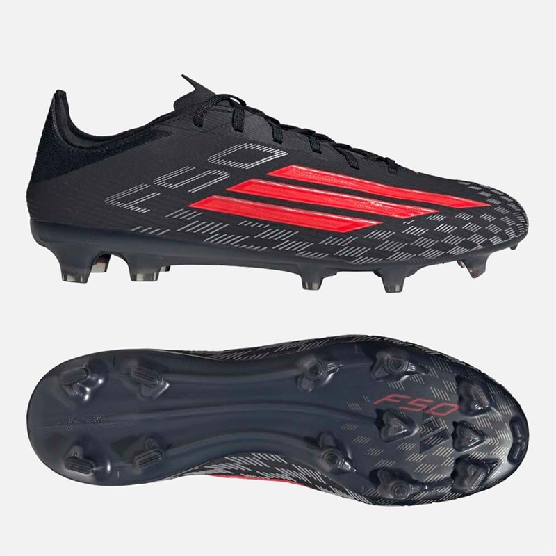 Mens F50 Pro Black Pack FG Firm Ground Football Boots Core Black/Lucid Red/Core Black - Image 2