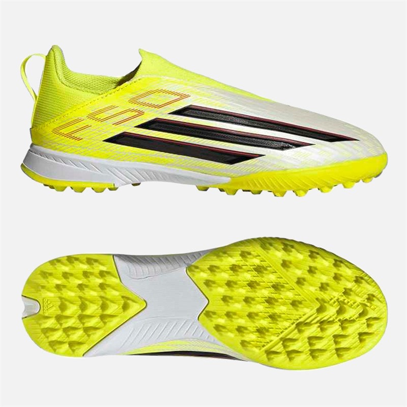 Kids F50 League Born For Goals Pack Laceless TF Astro Football Boots Team Solar Yellow 2/Core Black/Lucid Red - Image 2