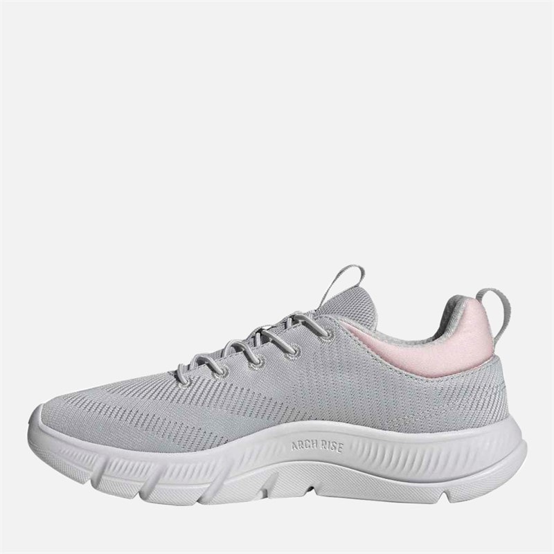 Womens Cloudfoam Flex Elastic Lace Trainers Light Solid Grey/Matte Silver/Clear Pink - Image 5