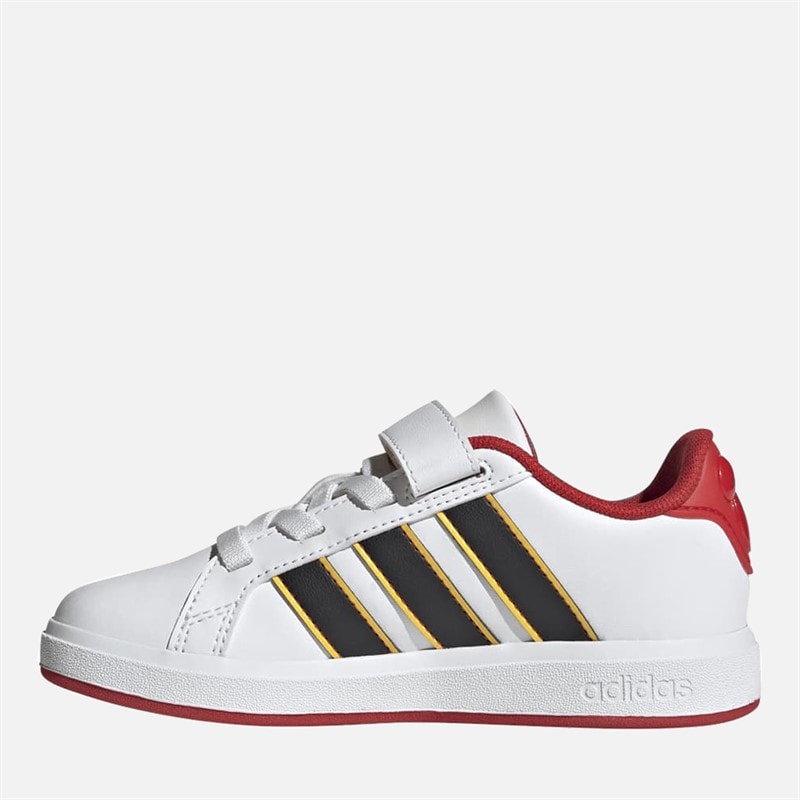 Junior adidas x Disney Mickey Mouse Grand Court Trainers Cloud White/Core Black/Bold Gold - Image 5