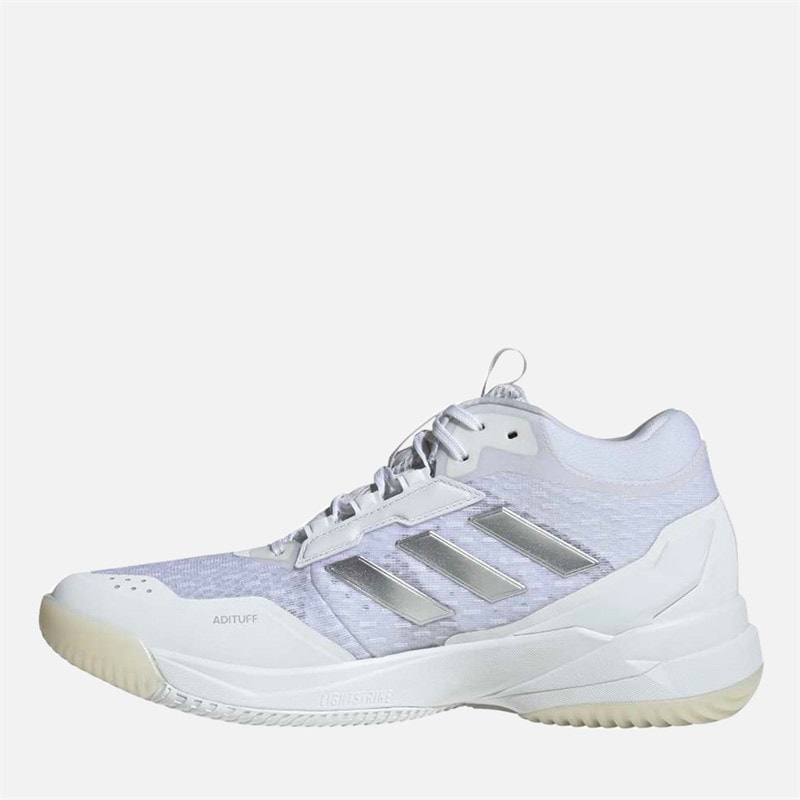 Womens Crazyflight 6 Mid Indoor Court Shoes Cloud White/Silver Metallic/Core Black - Image 5