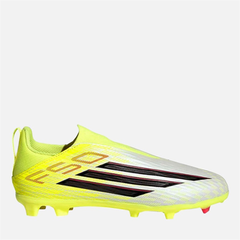 adidas Junior F50 League Born For Goals Pack Laceless FG/MG Firm/Multi Ground Football Boots Team Solar Yellow 2/Core Black/Lucid Red