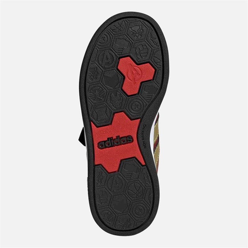 Junior adidas x Marvel Avengers Iron Man Grand Court Trainers Better Scarlet/Matte Gold/Core Black - Image 2