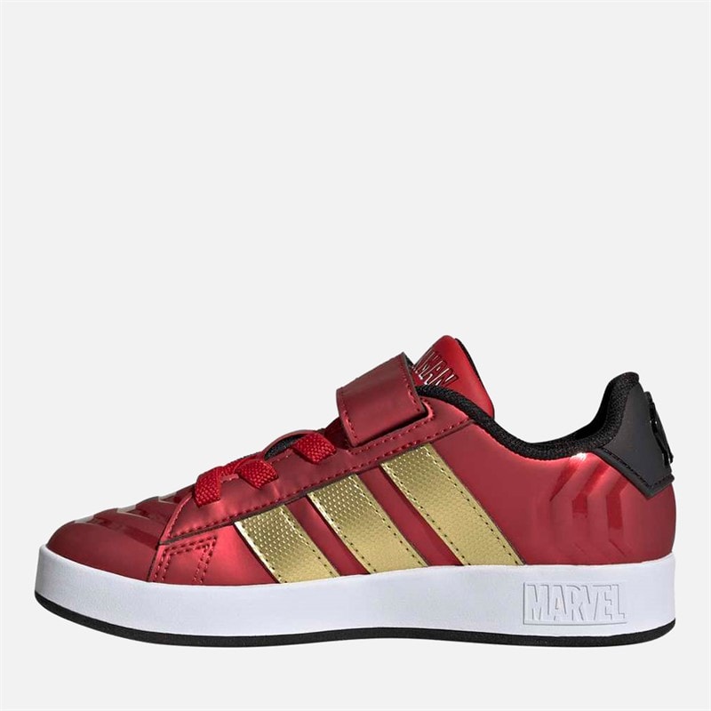 Junior adidas x Marvel Avengers Iron Man Grand Court Trainers Better Scarlet/Matte Gold/Core Black - Image 5