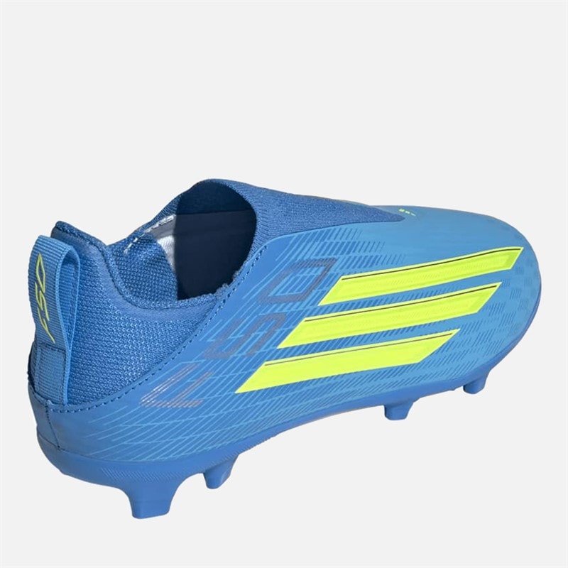 Junior F5 League Ice Cold Precision Pack Laceless FG/MG Firm/Multi Ground Football Boots Lucid Ray Blue/Team Solar Yellow 2/Lucid Aquamarine - Image 3