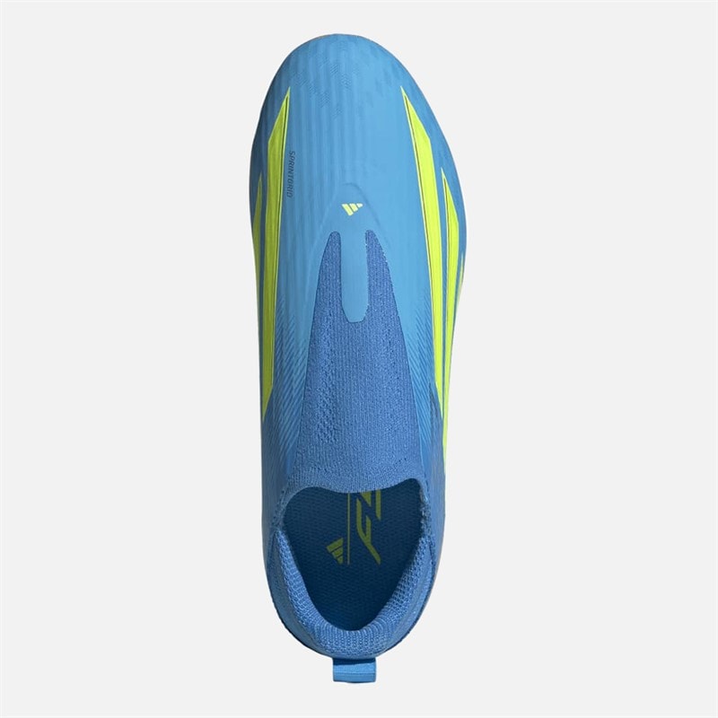 Junior F5 League Ice Cold Precision Pack Laceless FG/MG Firm/Multi Ground Football Boots Lucid Ray Blue/Team Solar Yellow 2/Lucid Aquamarine - Image 4