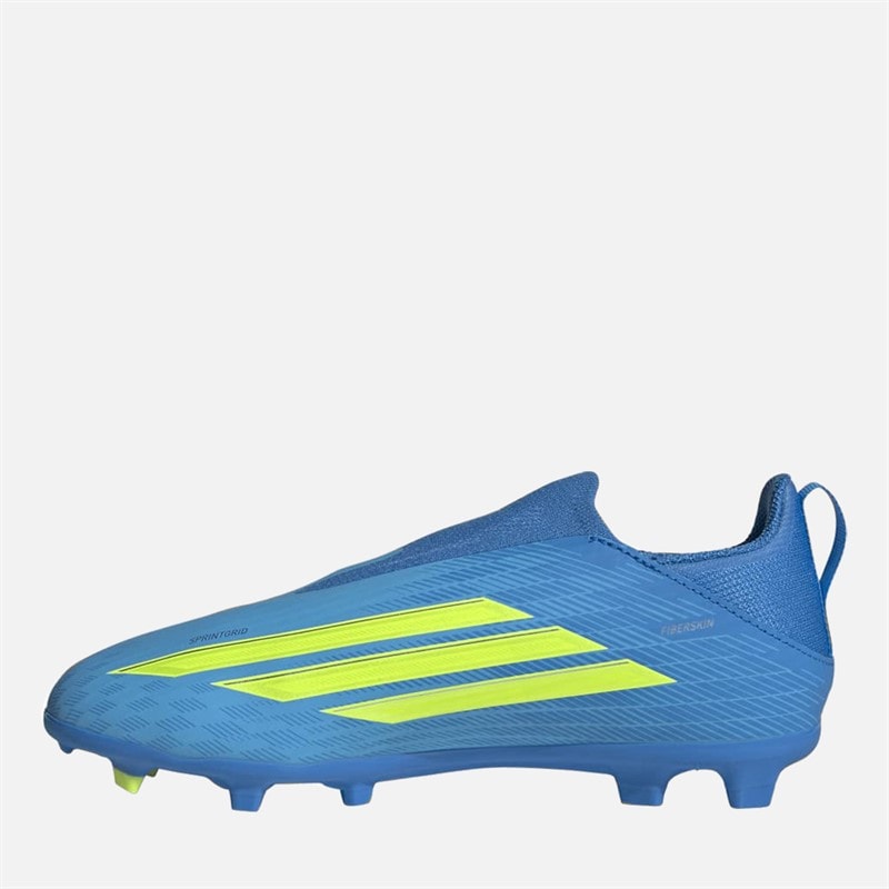 Junior F5 League Ice Cold Precision Pack Laceless FG/MG Firm/Multi Ground Football Boots Lucid Ray Blue/Team Solar Yellow 2/Lucid Aquamarine - Image 5