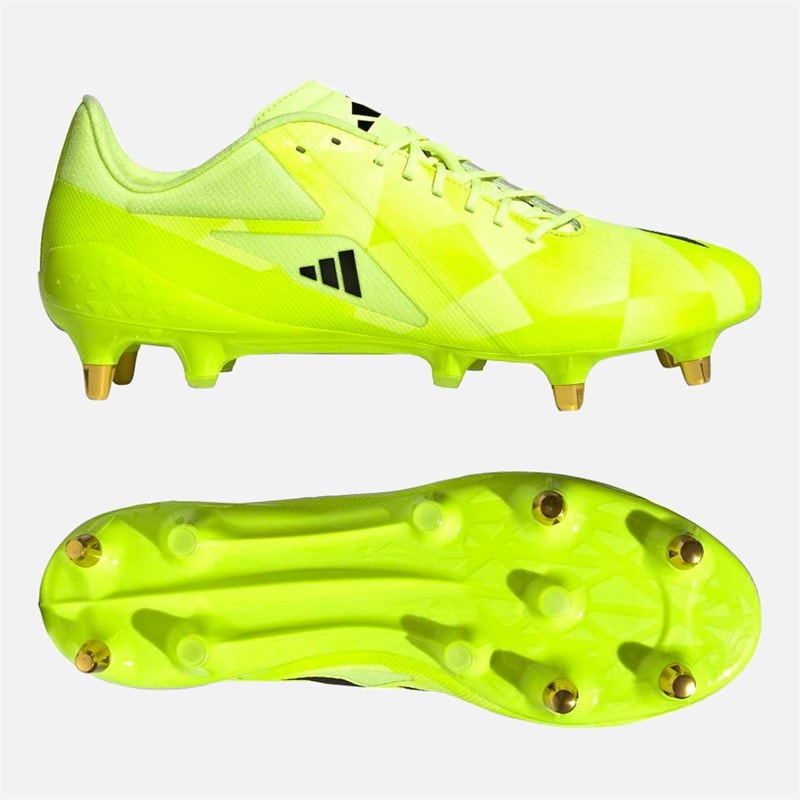 Mens Adizero RS15 SG Soft Ground Rugby Boots Hi-Res Yellow/Core Black/Lucid Lemon - Image 2