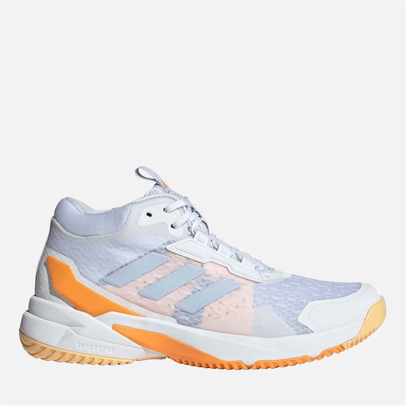 adidas Womens Crazyflight 6 Mid Indoor Court Shoes Cloud White/Crystal Sky/Putty Mauve