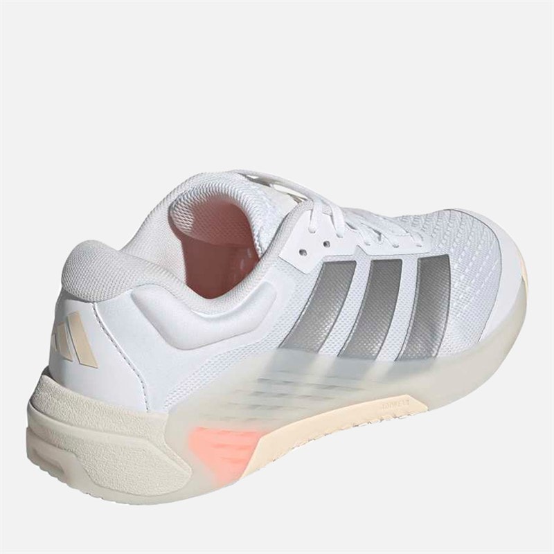 Womens Dropset 4 Training Shoes Cloud White/Silver Metallic/Lucid Orange - Image 3
