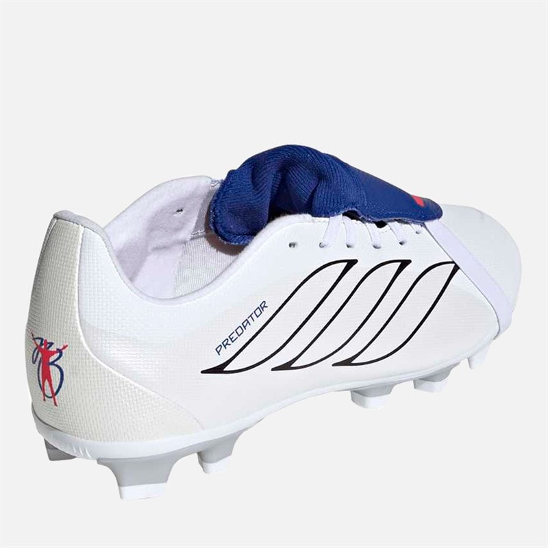 Junior Predator Club Fold-Over Tongue FG/MG Firm/Multi Ground Football Boots Cloud White/Zero Metalic/Royal Blue - Image 3