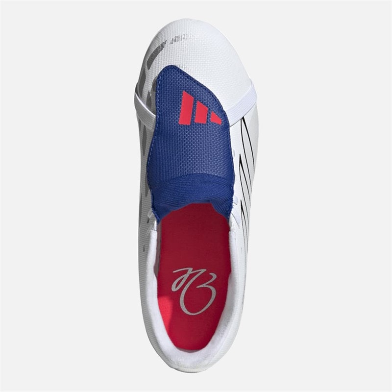 Junior Predator Club Fold-Over Tongue FG/MG Firm/Multi Ground Football Boots Cloud White/Zero Metalic/Royal Blue - Image 4