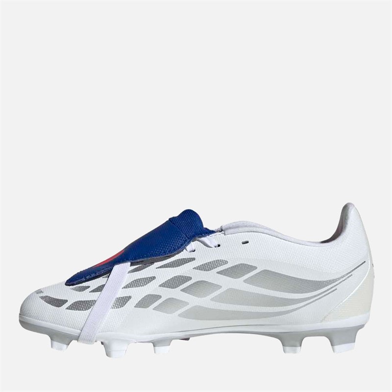 Junior Predator Club Fold-Over Tongue FG/MG Firm/Multi Ground Football Boots Cloud White/Zero Metalic/Royal Blue - Image 5