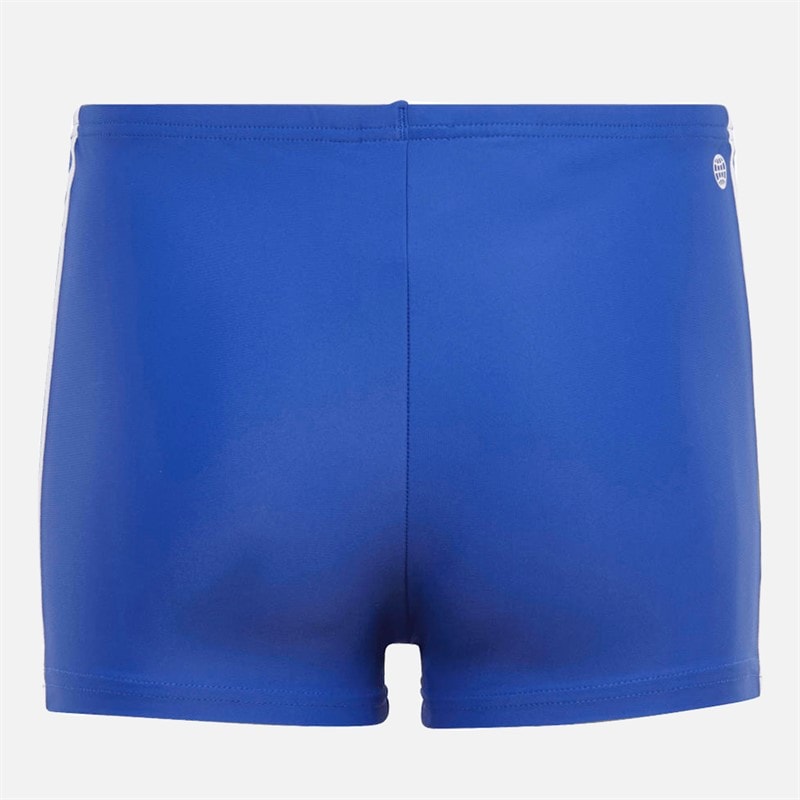 Junior Boys 3-Stripes Classic Swim Boxer Trunks Semi Lucid Blue/White - Image 2