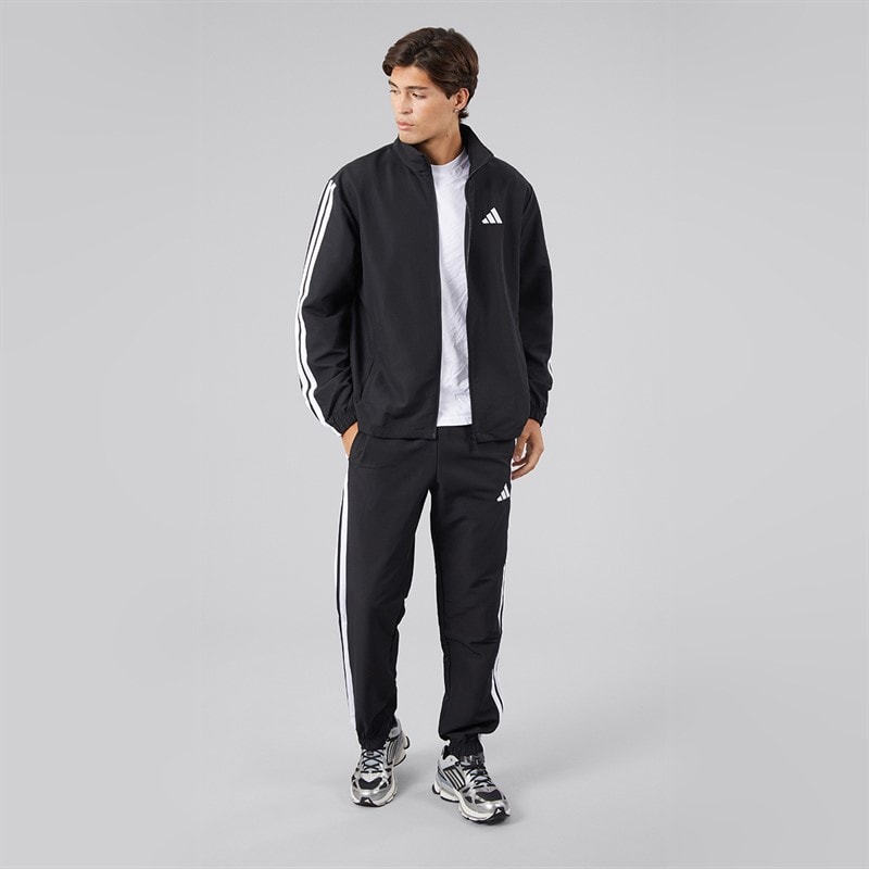 Mens 3-Stripes Woven Tracksuit Black - Image 4