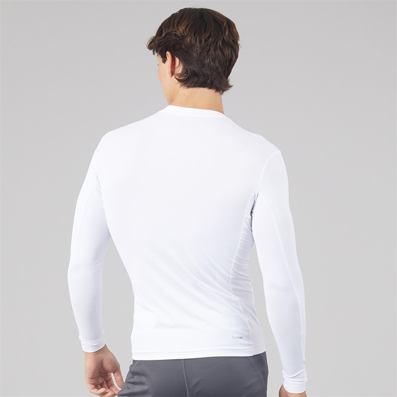 Mens Primelift Essentials Workout Long Sleeve T-Shirt White - Image 2