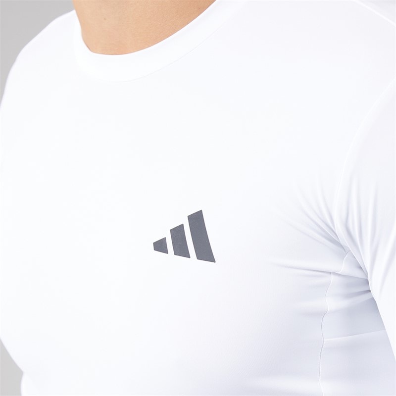 Mens Primelift Essentials Workout Long Sleeve T-Shirt White - Image 3