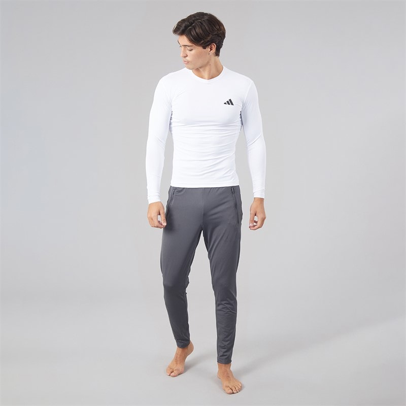 Mens Primelift Essentials Workout Long Sleeve T-Shirt White - Image 4