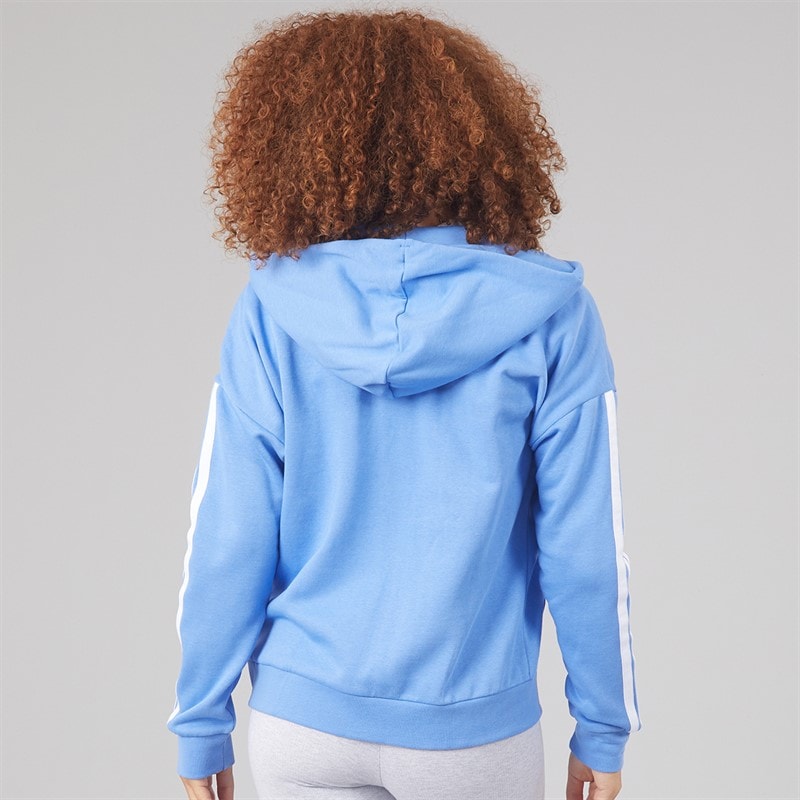 Womens Essentials 3-Stripes Full Zip Hoodie Blue Fusion/White - Image 2