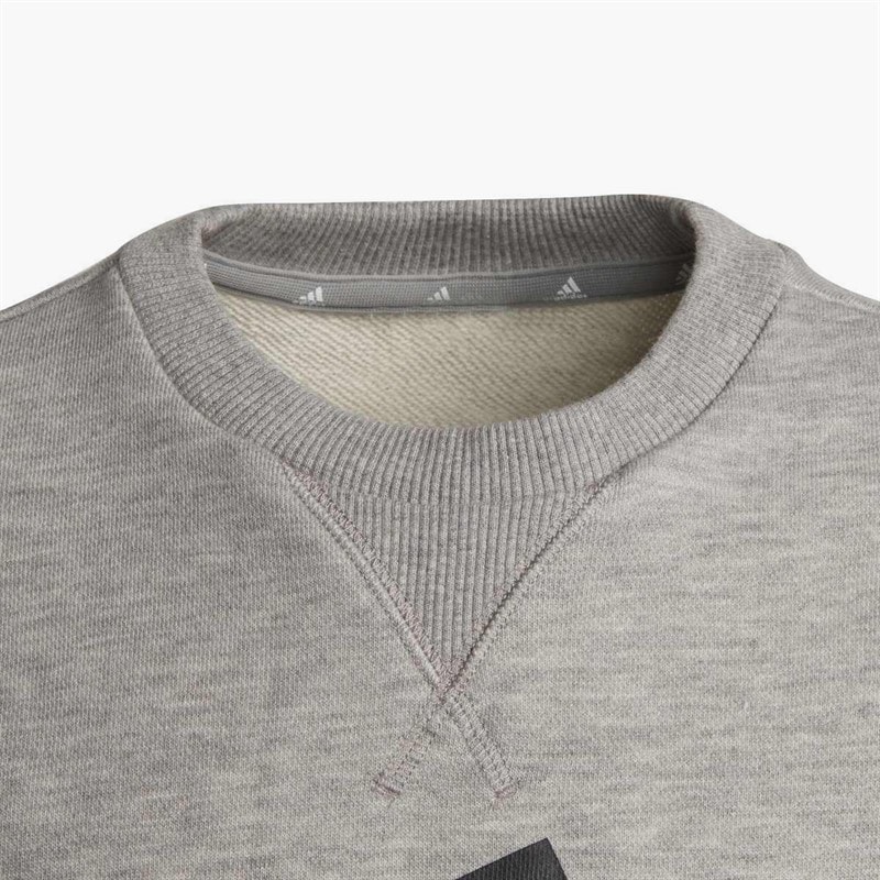 Junior Boys Essentials Logo Sweatshirt Medium Grey Heather/Black - Image 4
