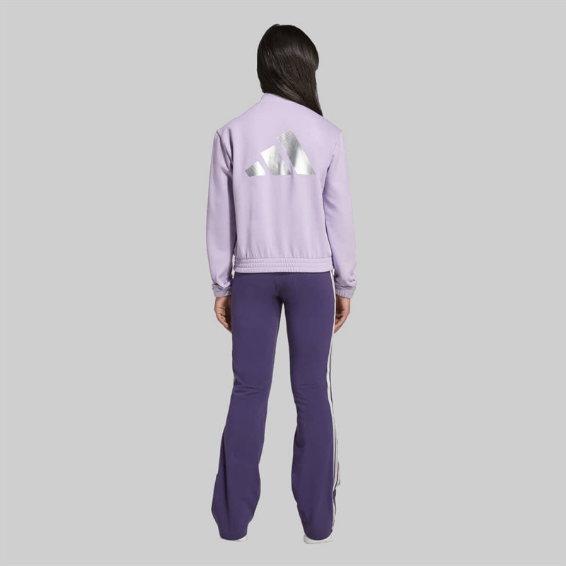 Junior Girls Glam Full Zip Tracksuit Powder Plum/Silver Metallic - Image 2