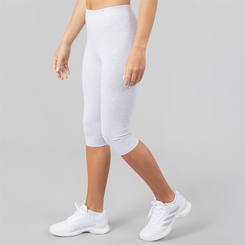 Womens Seasonal Essentials Rib Capri Leggings Light Grey Heather - Image 3