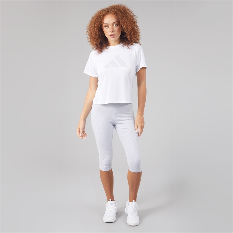 Womens Seasonal Essentials Rib Capri Leggings Light Grey Heather - Image 4