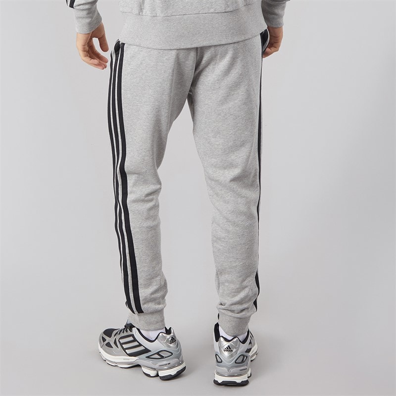Mens Essentials 3-Stripes Joggers Medium Grey Heather/Black - Image 2