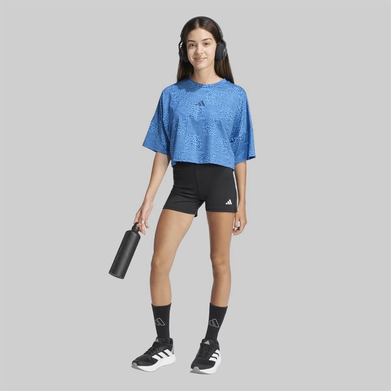 Junior Girls Sport Icons Printed T-Shirt Ray Blue/Dusky Petrol/Dusky Petrol - Image 3