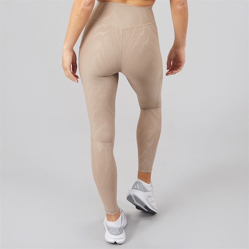Womens Optime All Over Print High Waisted Full Length Tight Leggings Chalky Brown - Image 2
