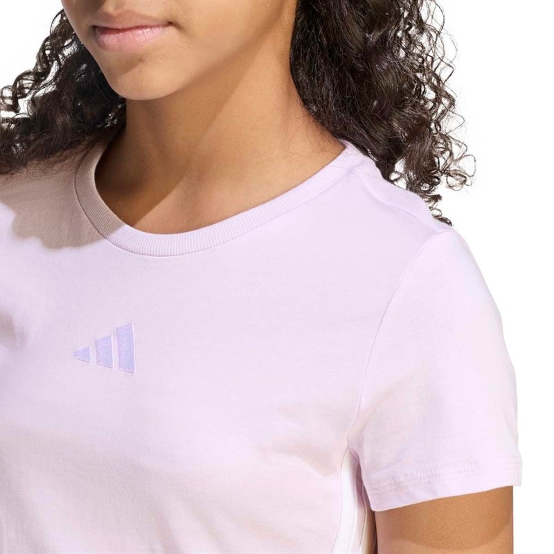Junior Girls Essentials T-Shirt Ice Lavender/White - Image 3