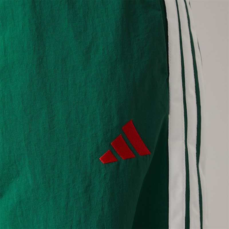 Womens Essentials 3-Stripes Woven Parachute Track Pants Dark Green/White - Image 3