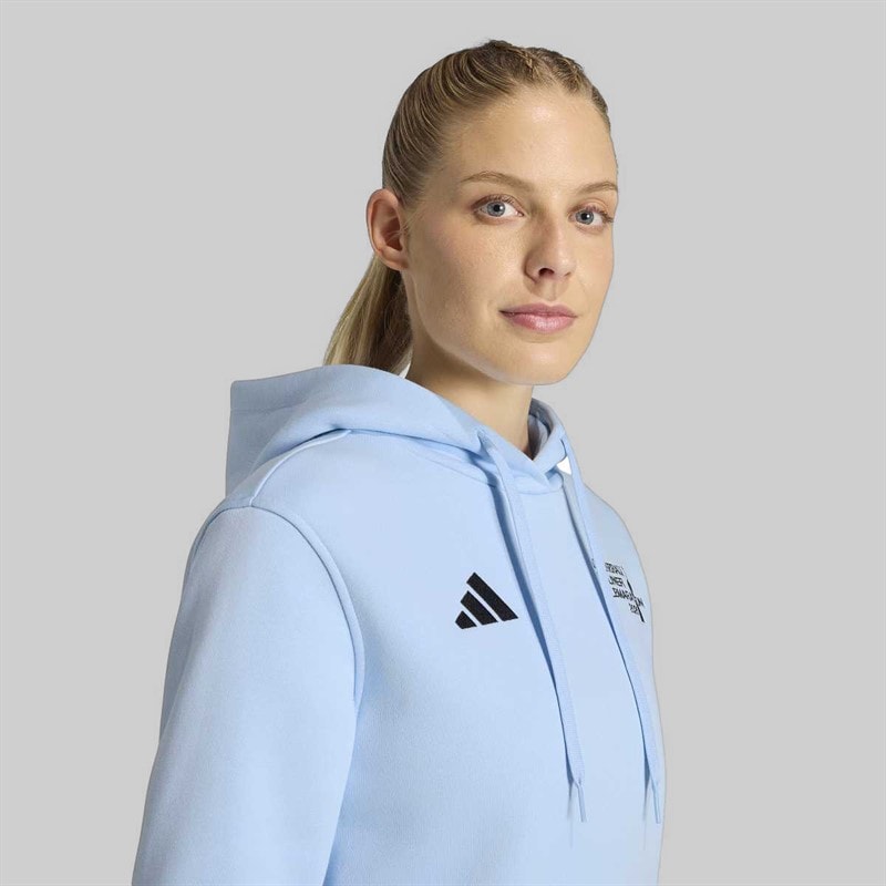 Womens Berlin Half Marathon Running Hoodie Glow Blue - Image 3