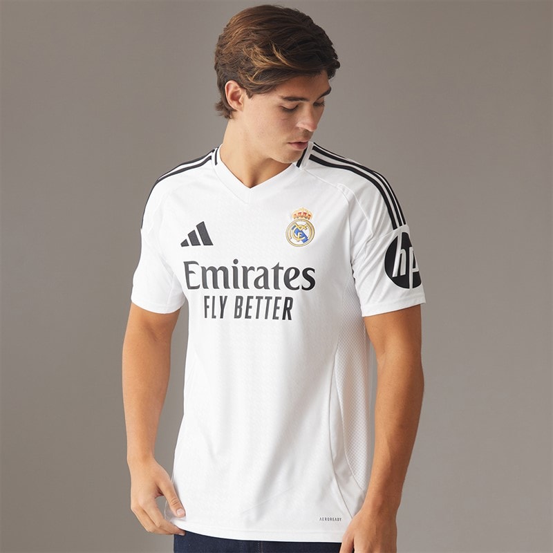 adidas Mens RMCF Real Madrid 24/25 Home Jersey White/White